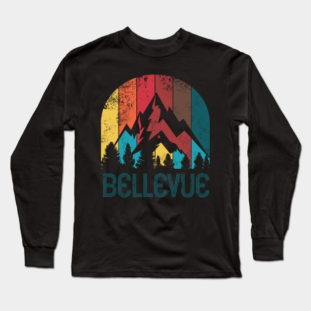 Retro City of Bellevue T Shirt for Men Women and Kids Long Sleeve T-Shirt by HopeandHobby